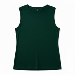 Talbots Classic Cotton-Blend Sleeveless Knit Shell - Hunter Green/Green Fern